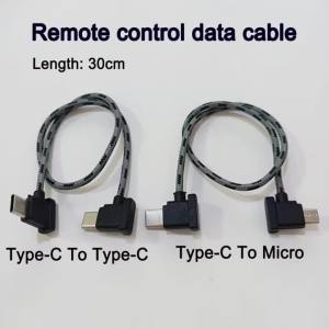 Right Angle Braided OTG Data Cable Type‑C to Type‑C/Micro  For Drone Remote Controller Phone Tablet Connection Cord