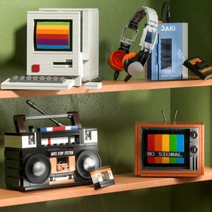 DIY MOC Retro Máy Đánh Chữ Khối Xây Dựng Máy Chơi Game Cổ Điển Đài Phát Thanh Bộ Mô Hình Đồ Chơi Sáng Tạo Cho Người Lớn Và Trẻ Em Quà Tặng