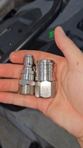 Khớp Nối Nhanh 3/8 Inox Đầu Cái Ren Trong Tự Gài Đầu Đực Ren Ngoài Chống Xoắn Dây Chuẩn Ren 22 Cho Máy Rửa Xe Cao Áp