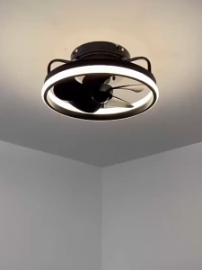 13 Inch Flush Mount Ceiling Fan For Kitchen Toilet Small Room Strong Wind Motor Fan with Lights Remote Control