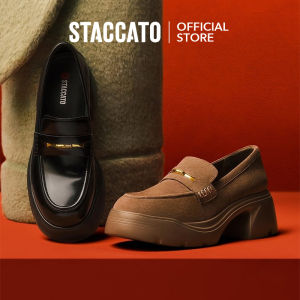 Staccato Womens Penny Loafers รองเท้าคัทชู รองเท้าส้นตึก EZJ03
