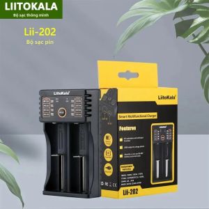 Liitokala Lii-202 Lii-402 Sạc Pin Đa Năng 5V2A Giao Diện Type-C Cho 18650 21700 3.7V 3.2V 3.85V