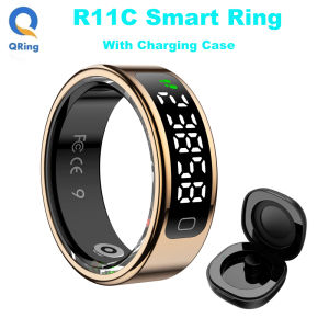AMZMAX R11C Display Screen Smart Ring Men WomenGesture Swipe Video/Brush Tiktok Health Monitor1ATM WaterproofMulti Sport Mode