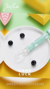 Baby Silicone Spoon Cartoon Designed Anti-Slip Training Utencils