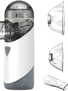 Portable Silent Mesh Nebulizer Inhaler Atomizer Humidifier Spray Classic Column Shape Home Use Touch Operation 1.1L Water Capacity