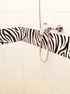 Nordic Style Wall Stickers Zebra Pattern Bathroom Kitchen Glass Sliding Door Anti-Collision Waist Line Decorative Wall Decals