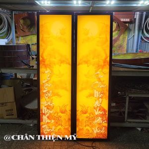 Đèn Hào Quang In Tranh Trúc Chỉ Bộ Đôi Trang Trí Bàn Thờ Gia Tiên Phòng Thờ Treo Tường TC-TD-45
