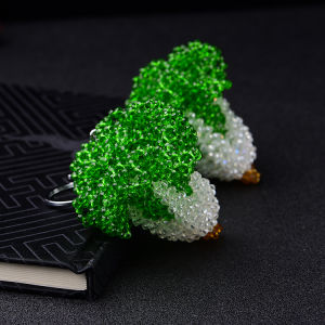 Handmade DIY Crystal Beads Pendant Ornament Broccoli Design Fashion Jewelry Accessory Artificial Crystal Decorations