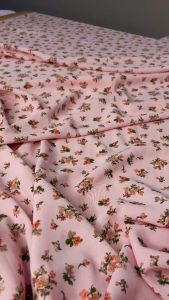 VẢI ĐŨI LỤA NHÍ CAM NỀN HỒNG CAM-KHỔ 1.5M-VẢI NHÀ PHẠM