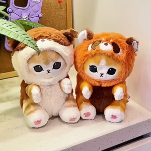 Cat Plush Pendant Kawaii Keychain Toy Cute Collectible Stuffed Cat Doll Desk Bag Decoration