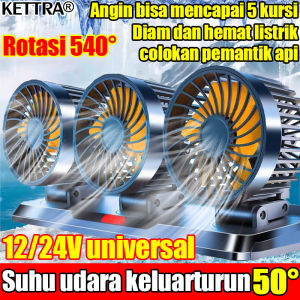 Lebih dingin dari pada di lemari es KETTRA Kipas Angin Mobil 12V/24V 3 kipas senyap yang dapat disesuaikan Pasokan udara 360° Pengisian daya USB Tersedia mobil dan truk Portable car fan Kipas Mobil Kipas Mobil Double Fan Kipas angin usb Kipas angin mini