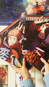 Pajangan Dinding anime poster kayu keren kece full 4K gambar kualitas super ukuran 30x60cm