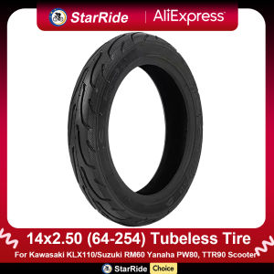 14x2.50(64-254) tubeless Scooter Tire 14 Inch Vacuum Tires for For Kawasaki KLX110/Suzuki RM60 Yanaha PW80 Scooter 14*2.50 Tyre