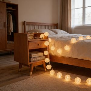 Party Wedding Color Light String 10/20 LEDs Cotton Thread Balls String Lights Battery Christmas Decorations Home Decoration Lamp