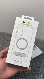 Samsung | Luxury Magnetic Wireless Charging Stand Clear Case For Samsung Galaxy S26 S25 Ultra Transparent Plastic Shockproof Bracket Cover