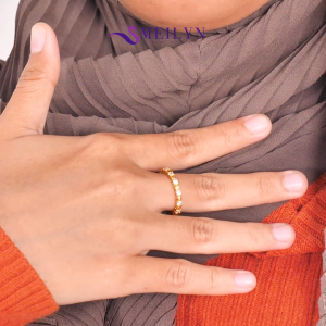 MEILYN Cincin Kasual Emas Mata Bulat Baris Simple Perhiasan Wanita 0221250067