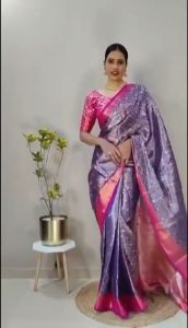[Pre Order] Most Beautiful 1 Minute Ready To Wear Cotton Silk Saree ~ Delivery Lead Time : 10 days