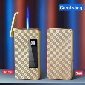 (Shop bán giá sỉ tặng phụ kiện) Bật lửa cảm biến năng lượng Mặt Trời HB235 Full box vỏ bằng kim loại. Shop tặng kèm đầu bơm + dụng cụ chỉnh GAS