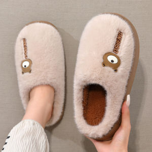 Dép Bông Mùa Đông 2024 Mới Cho Nữ Trong Nhà Đế Dày Chống Trượt Ấm Áp Nhung Cặp Đôi Dễ Thương Dép Cotton Thoải Mái