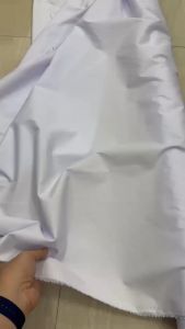 ( per 1 roll ) kain AXINITE spun poly polyester tebal warna putih kebiruan lebar 150 cm bahan baju kemeja hem seragam sekolah kerja dress tunik busana muslim gamis koko printing sublim sublime background spanduk sejadah BUKAN KATUN TC CAP IKAN MAS