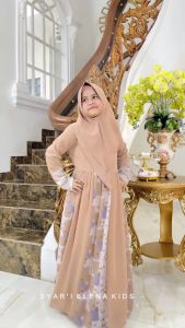 Humaira99 Gamis Syari Anak Muslim Dress Hijab Muslimah Atasan Wanita Longdress Busui Terbaru Terlaris Pesta Lebaran Ceruti Abstrak Estimasi 78 sampai 9 Tahun  (One Size) Elena Kid