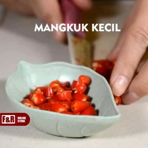 Piring Saos Motif Daun Cuka Sambel Sambal Kecap Mangkok Mini Bow