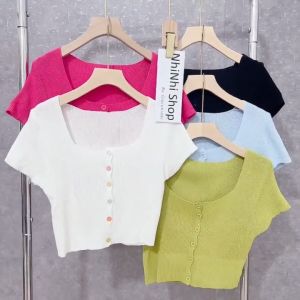 Áo Len Mongtoghi Cổ chữ U Kiểu Dáng Trẻ Trung dáng crotop body cá tính thời trang cho các bạn gái