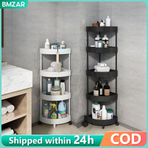 BMZAR Bathroom corner trolley cart Stainless steel cart Kitchen corner spice rack with wheel