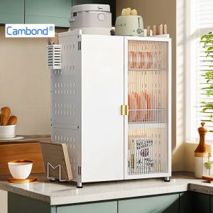 Cambond ตู้เก็บจานชาม 2/3 ชั้น เหล็กคาร์บอน กันฝุ่นกันแมลง พร้อมประตู ถาดรองน้ำ มีช่องใส่ช้อนส้อม มีด และแก้ว ประหยัดพื้นที่ครัว