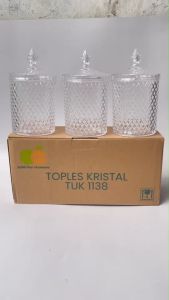 Toples Kristal Tutup Drat Ukuran 1Liter SET (Tuk 1138) (3 pcs) Toples Kristal 1 Liter Set 3 Pcs Hiasan - Lazada