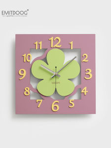 Simple Modern Art Flower Wall Clock No Drilling Required for Living Room And Restaurant Decor Eco Friendly Imported Board
