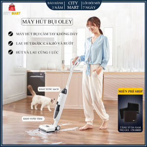 Máy hút bụi không dây cầm tay và lau nhà giặt rẻ tự động máy hút bụi Oley cao cấp đa chức năng lau hút khô-lau hút ướt. Bảo hành 3 năm