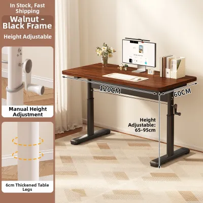 FWTDF | Elevating Mobile Computer Desk for Bedroom Simple Home Office Desk Work Station Student Study Table Adjustable Height Desk