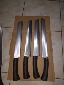 PISAU PEMOTONG SEMANGKA MELON KUE DAN TEMPE SERBAGUNA BAJA HSS PB TOTAL 38 CM TB 2 MILI ASLI BAROS BANTEN