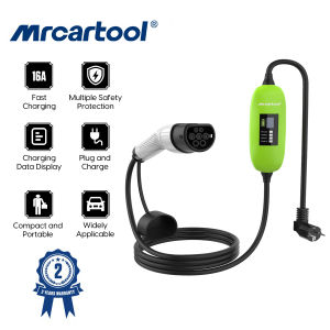MRCARTOOL S300 Bộ sạc EV 220V di động 35KW 16A Sạc nhanh HD Hiển thị dữ liệu sạc Loại 2 Bộ sạc EV cho xe điện và xe hybrid xăng-điện