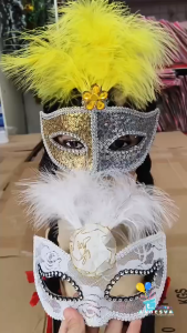 Topeng Pesta Ornamen Bulu / Mask Party Halloween / Masquerade Mask Party / Topeng Party Cosplay Ornamen Bulu / Masquerade Party Mask Topeng / Topeng Cosplay Halloween