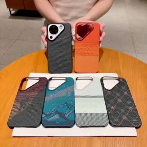 Ốp Điện Thoại Sạc Không Dây Từ Tính Kết Cấu Sợi Carbon Cho Huawei Pura Mate Tương Thích Với Vỏ Nhựa Chống Sốc Magsafe
