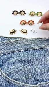 Missyou 1ชุด ตะขอปรับกางเกง แบบหัวเข็ม หัวเข็มขัดปรับเอว หน้าอิโมจิ Fashion Pins