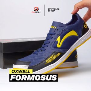 Oxwell Formosus - Sepatu Futsal Pria Dewasa Olahraga Stylish Brand Lokal Berkualitas Navy Kuning