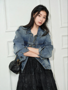 SUSHE | Classic Vintage Short Flap Small Size Loose Denim Jacket