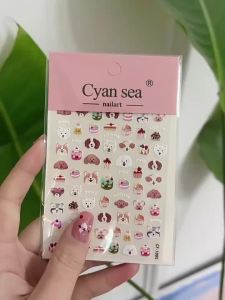 2024 Spring/Summer New Ins Style Cute Dachshund Embossed Nail Art Stickers Girly Plush Dog Nail Stickers Reusable Non-Toxic Eco-Friendly Cartoon Nail Decoration Stickers DIY Daily Date Nail Art Tools