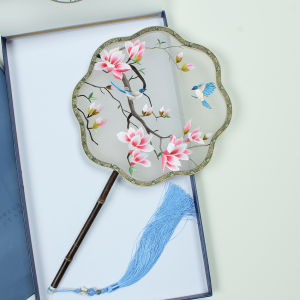 Double-Sided Embroidered Suzhou Fan Traditional Chinese Style Wedding Gift for Women Special Handicraft Regional Folk Art