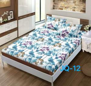 3 in 1  Bed sheet Cotton Full Garterized Fitted Bedsheet with 2 pcs Pillow case