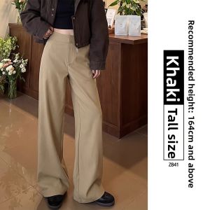 YAYANGREN | Gray Tailored Trousers Womens 2026 New Spring/Autumn Elegant Drape Old Money Style