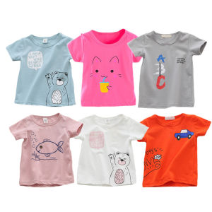 Clearance Sale Summer Baby Girls Boys T-shirts Cotton Short Sleeve Clothes Tops Casual Childrens Clothing Outfits 6M-24M