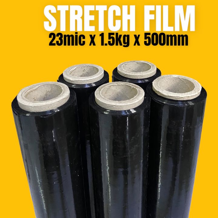 STRETCH FILM 23mic X 1.5kg X 500mm Black X Sold Per Roll | Lazada PH