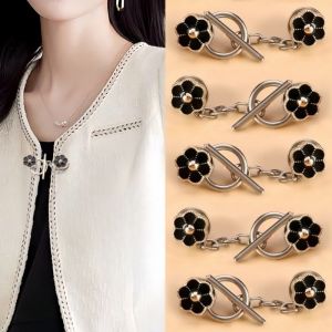 5sets Metal OT Button Up Clothes With No Sewing Mother Button Up Coat Sweater Cardigan Womens Decorative Brooch Button