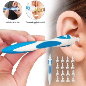 Bộ Dụng Cụ Làm Sạch Tai Bằng Silicon 16 Món Dạng Xoắn Ốc Tái Sử Dụng Mềm Mại Dụng Cụ Loại Bỏ Ráy Tai Bộ Dụng Cụ Chăm Sóc Tai Dạng Xoắn Ốc