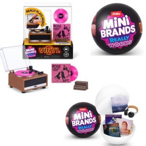 Bandai | Zuru Mini Brands Movable Mini Vinyl Record Player Blind Box Playable Mini Phonograph Random Surprise Collectible Toy Set Toys