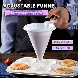 White Adjustable Plastic Funnel: A Must-Have Baking Tool
